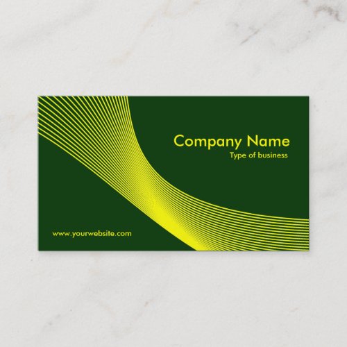 Curves _ Yellow on Dark Green 003300 Business Card