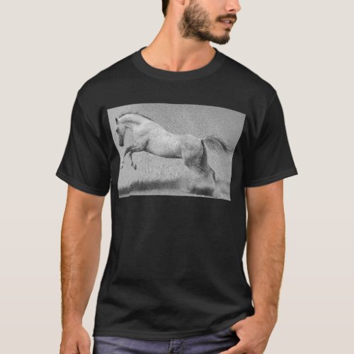 Curvet Horse Animal Template Mens Modern Black T_Shirt