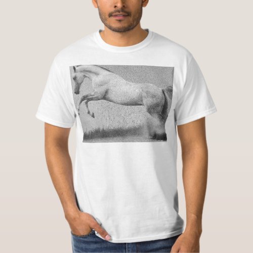 Curvet Horse Mens Modern White Animal Template T_Shirt