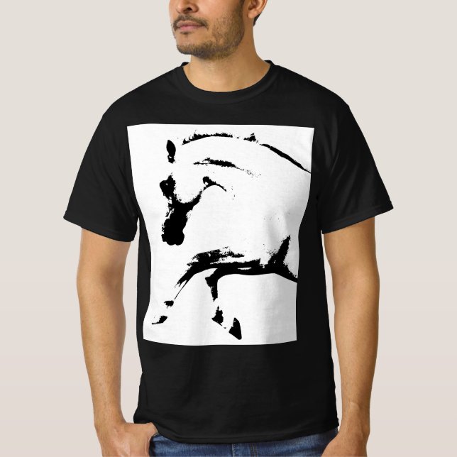 Curvet Horse Mens Trendy Modern Pop Art Template T-Shirt (Front)