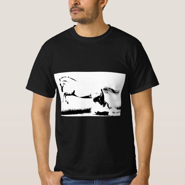 Curvet Horse Pop Art Template Mens Modern Trendy T-Shirt (Front)
