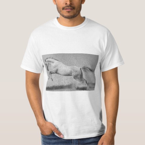Curvet Horse Template Mens Modern White Trendy T_Shirt