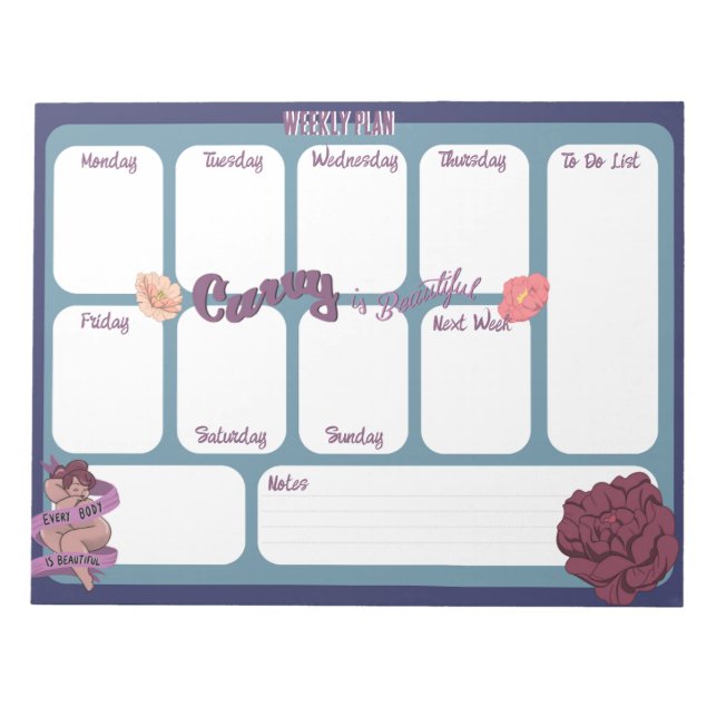 Curvey is beautiful notepad (Front)