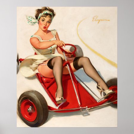Curving Around Pin Up Art Poster