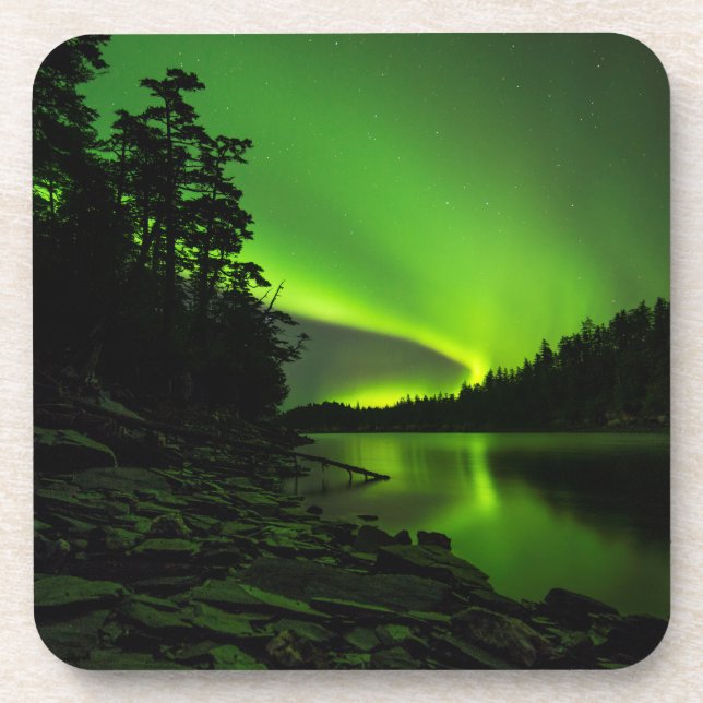 Curving Aurora Beverage Coaster (Front)