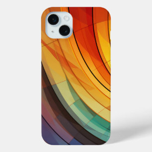 Curving design in rainbow colors iPhone 15 plus case