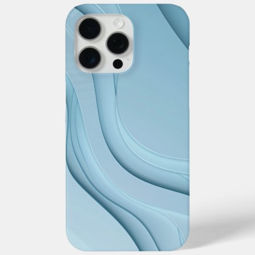 Curving forms in blue with copy space iPhone 15 pro max case