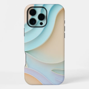 Curving lines and forms in pastels with copy space iPhone 16 pro max case