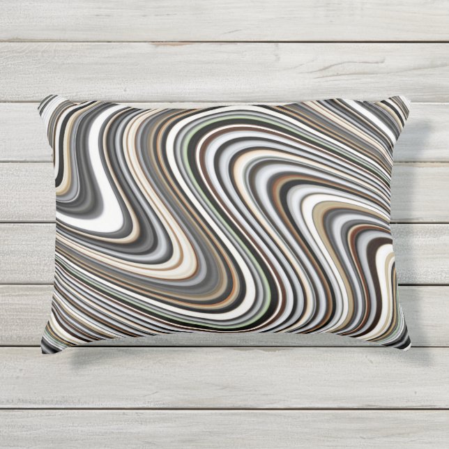 Curvy Abstract Shapes Outdoor Pillow (Front)