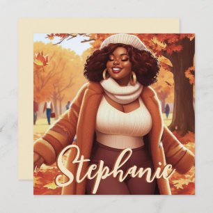 Curvy Black Woman Fall Bliss Thanksgiving
