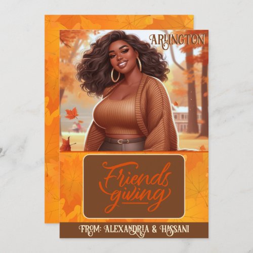 Curvy Black Woman Friendsgiving Gift Card Holder