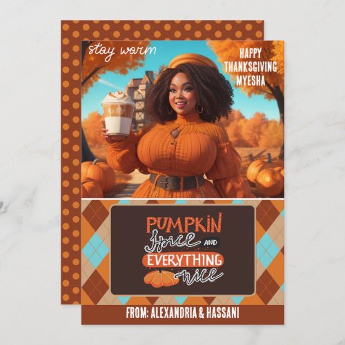 Curvy Black Woman Pumpkin Spice Gift Card Holder