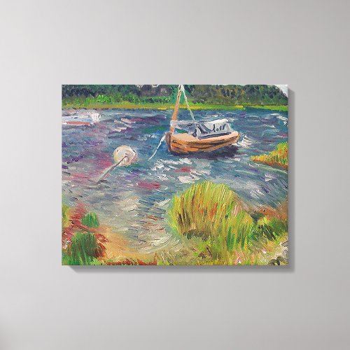 Curvy boat The Springs East Hampton_Oil Painting Canvas Print