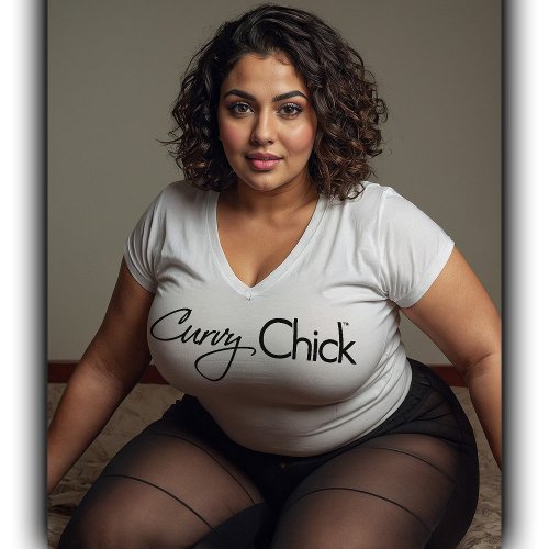 Curvy Chick Logo In Black T_Shirt