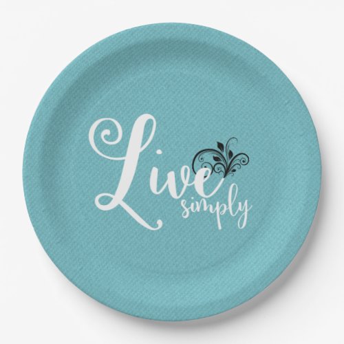 Curvy Font Live Simply design on Plate