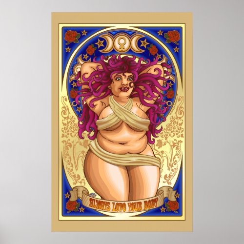 Curvy Goddess Always Love Your Body poster moon