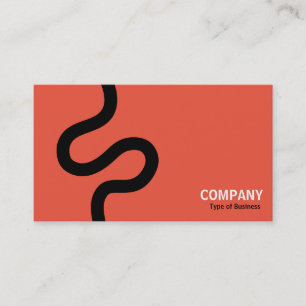 Curvy Line 02 - Black on Orange Business Card