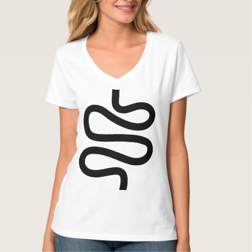 Curvy Line _ Black on White T_Shirt