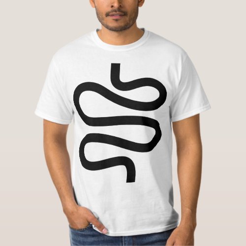 Curvy Line _ Black on White T_Shirt