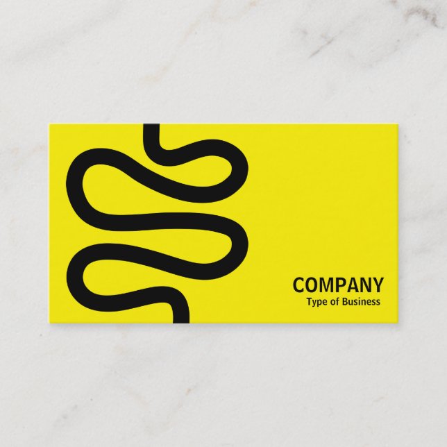 Curvy Line - Black on Yellow Business Card (Front)