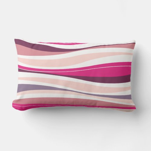Curvy Lines fuschia designer Lumbar Pillow