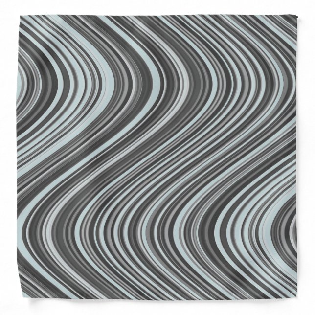 Curvy Lines in Cyan & Gray Bandana (Front)