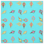 Curvy Melanin Women Friends at Swimming Pool Fabric