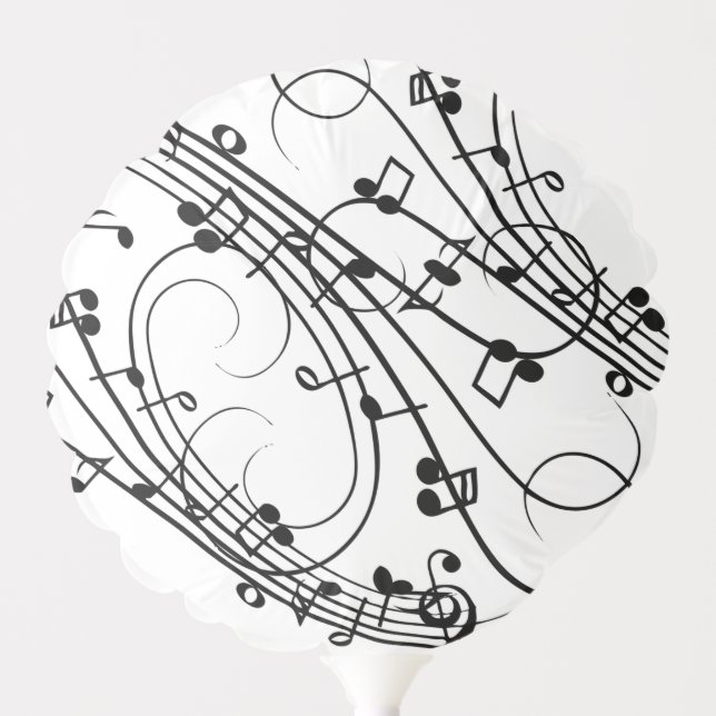 Curvy Notes Music Design Balloon (Front)