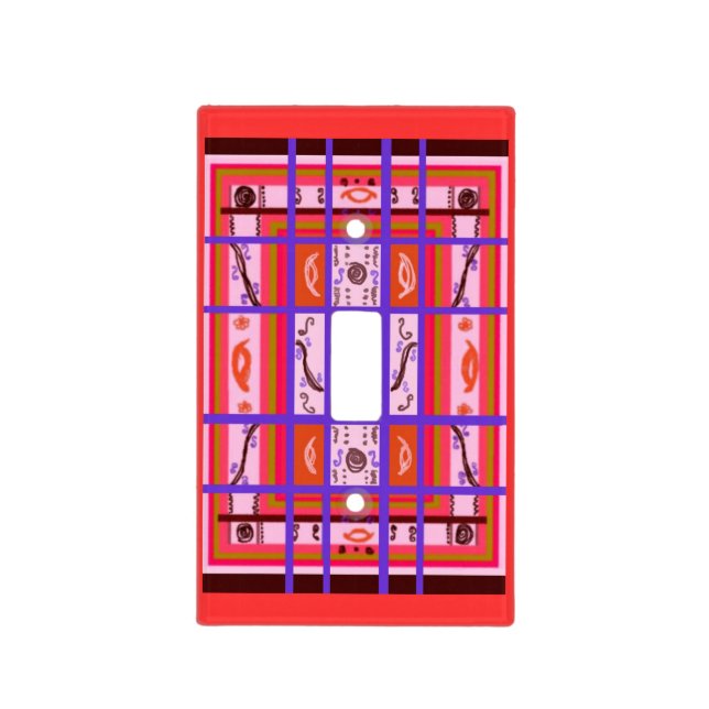 curvy plaid abstract lightswitch plate cover (Front)