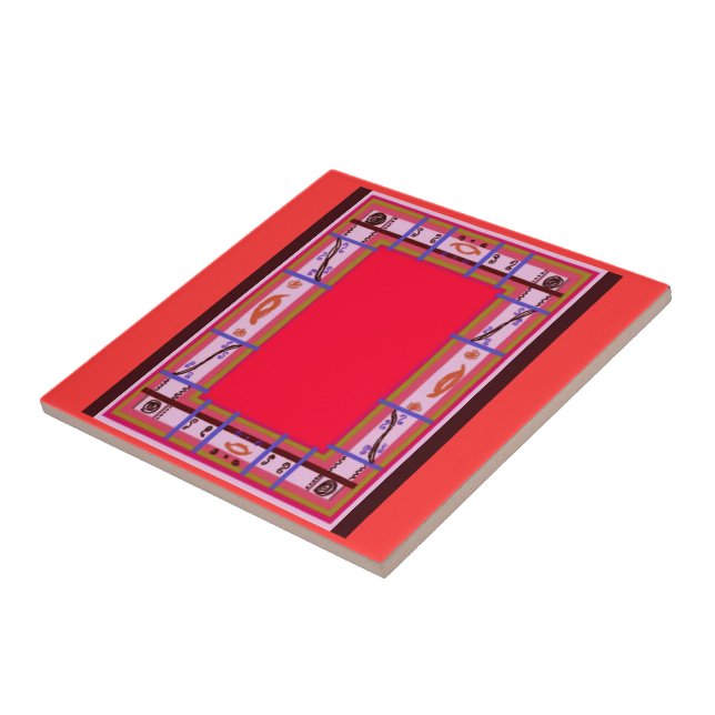 curvy plaid coaster tile (Side)