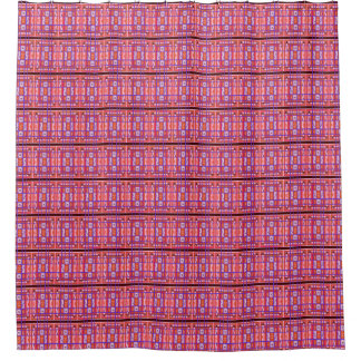 Curvy Plaid feminine abstract art shower curtain