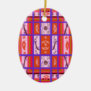 Curvy Plaid Ornament