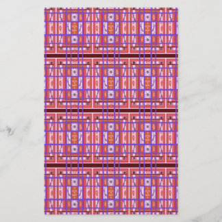 Curvy Plaid Pattern Stationery Paper