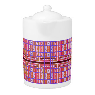 Curvy Plaid Pattern Teapot