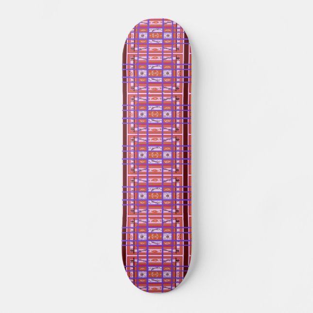 Curvy Plaid Skateboard (Front)