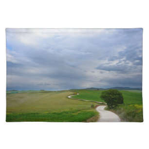 Curvy road towards a destination placemat