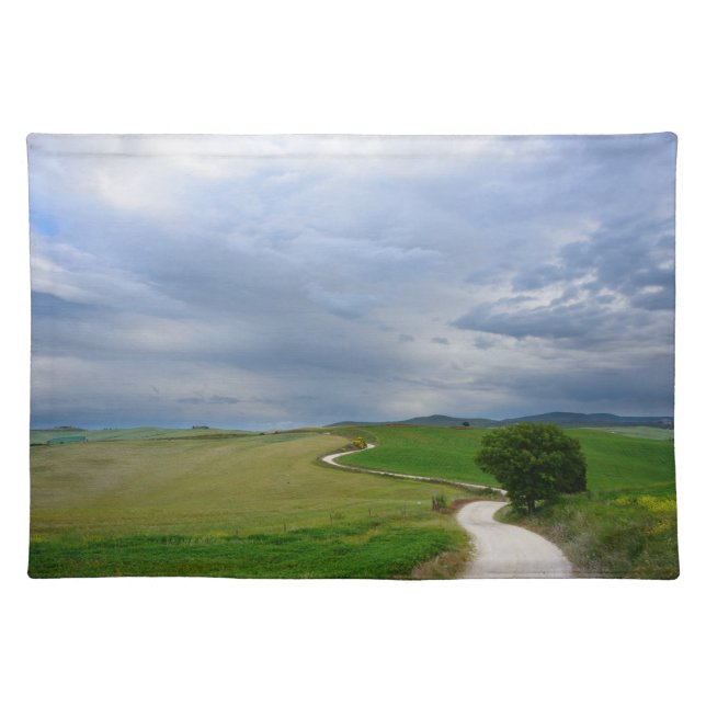 Curvy road towards a destination placemat (Front)