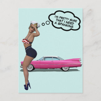 CURVY SAILOR GIRL SPANKING CADDY POSTCARD