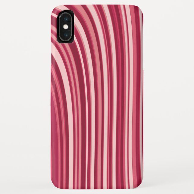 Curvy Stripes in Red and White Case-Mate iPhone Case (Back)
