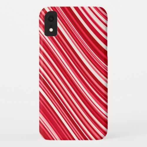 Curvy Stripes in Red and White iPhone XR Case