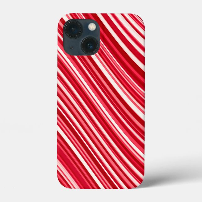 Curvy Stripes in Red and White Case-Mate iPhone Case (Back)