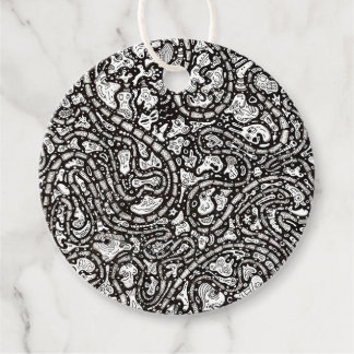 Curvy Twisty Cartoon Weird Faces Design Favor Tags