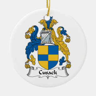 Cusack Family Crest Ceramic Ornament