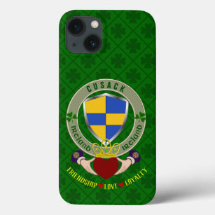 Cusack Irish Shield & Claddagh Personalised     iPhone 13 Case