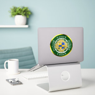 Cusack Shield & Celtic Cross Personalized Sticker