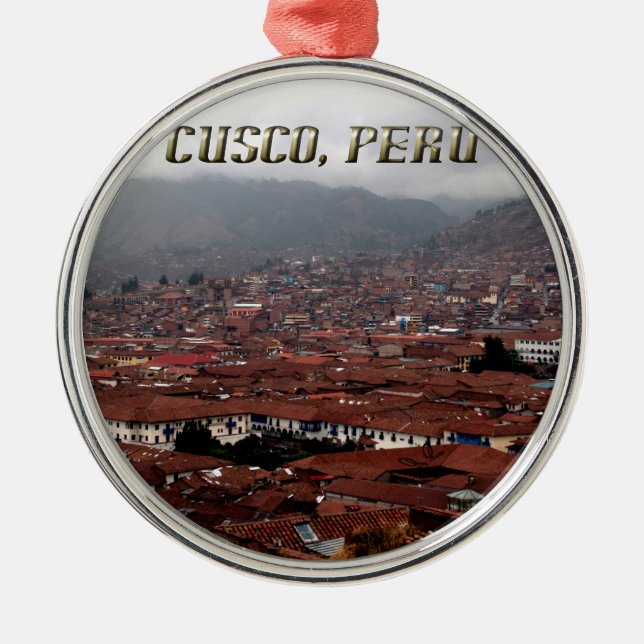 Cusco City Skyline Peru Metal Ornament (Front)