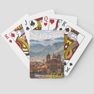 Cusco Peru Illustration Travel Art Vintage Poker Cards
