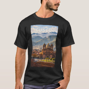 Cusco Peru Illustration Travel Art Vintage T-Shirt