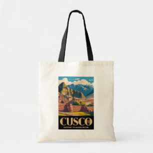 Cusco Peru Illustration Travel Art Vintage Tote Bag