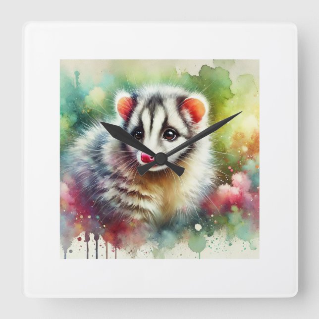 Cuscus Serenity 230824AREF134 - Watercolor Square Wall Clock (Front)